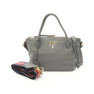 Prada VIT DAINO Handbag Leather Gray